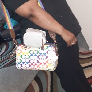 Coach rainbow satchel